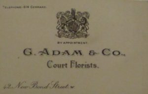 Tarjeta de G. Adam & Co. G. Adam & Co. 