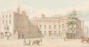 Bath House en 1820, antes de la reconstrucción ordenada por Lord Ashburton. Imagen procedente de London Museum.