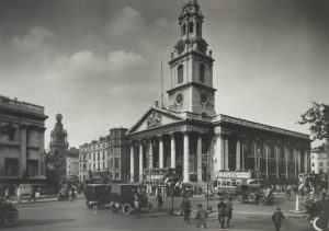 St. Martin-in-the-Fields Church circa 1920. Photograph by George Davison Reid from the London Museum.