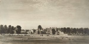 Buckingham House en 1825. Acuarela de David Cox procedente del London Museum.