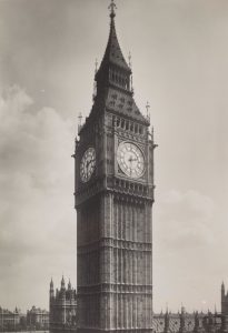 Clock Tower hacia 1930. Fotografía de George Davison Reid procedente del London Museum.