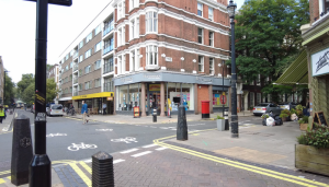 El buzón en la actualidad visto desde Conduit Street, mas o menos a la altura del cuarto de Jacob.